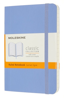 Блокнот Moleskine CLASSIC SOFT QP611B42 Pocket 90x140мм 192стр. линейка мягкая обложка голубая гортензия