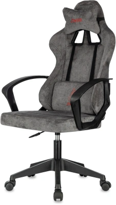 Кресло игровое Zombie Instinct серый Light-19 с подголов. крестов. пластик