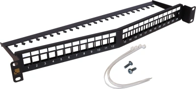 Патч-панель наборная Lanmaster LAN-PPAR24OK-UTP 19" 1U 24xRJ45 UTP