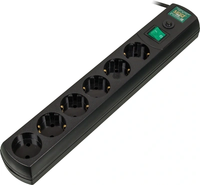 Сетевой фильтр Most RG 2м (6 розеток) черный (коробка)