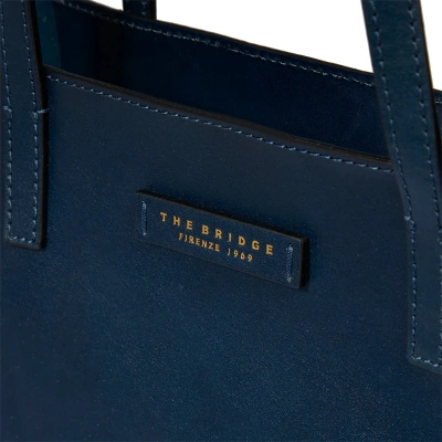 Сумка шоппер женская The Bridge Mirra 04130401/YH темно-синяя натур.кожа