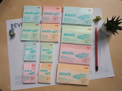 Блок самоклеящийся бумажный Stick`n ECO 21746 76x76мм 100лист. 60г/м2 пастель розовый