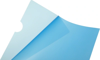 Папка-уголок Бюрократ -EE310/1BLU A4 пластик 0.15мм синий