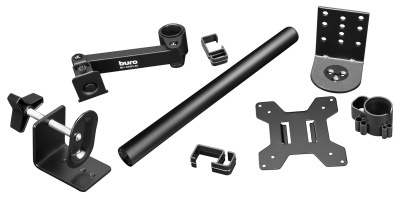 Кронштейн для мониторов ЖК Buro BU-M051-M черный 17"-32" макс.8кг крепление к столешнице поворот и наклон