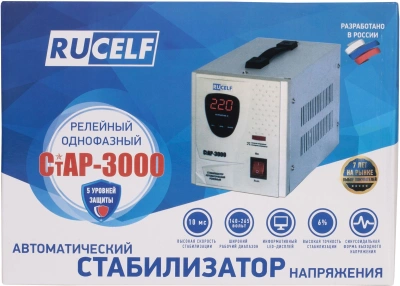 Стабилизатор напряжения Rucelf СтАР-3000 3кВА однофазный белый