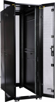 Шкаф серверный ЦМО (ШТК-СП-42.6.10-44АА-9005) напольный 42U 600x990мм пер.дв.перфор. 2 бок.пан. задн.дв.перфор. направл.под закл.гайки 1350кг черный 690мм 139кг 120град. 1950мм IP20 сталь