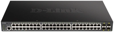 Коммутатор D-Link DGS-1250-52XMP/RU/A1A (L2+) 48x1Гбит/с 4SFP+ 48PoE 370W управляемый