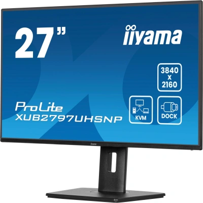 Монитор Iiyama 27" ProLite XUB2797UHSNP-B1 черный IPS LED 16:9 HDMI M/M матовая HAS Piv 1300:1 350cd 178гр/178гр 3840x2160 60Hz DP 4K USB 6.1кг