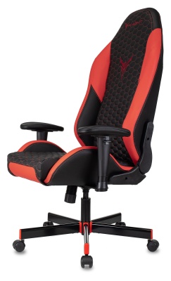 Кресло игровое Knight Neon черный/красный соты экокожа с подголов. крестов. металл