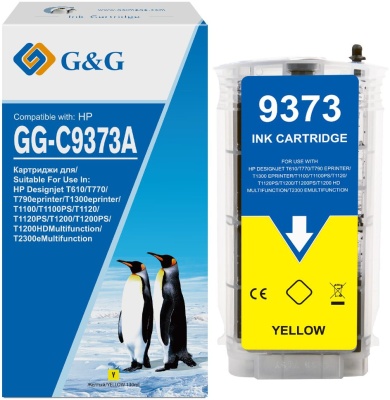 Картридж струйный G&G GG-C9373A №72 желтый (130мл) для HP Designjet T610/T770/T790eprinter/T1300eprinter/T1100