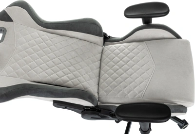 Кресло игровое Knight Regal Fabric светло-серый/серый искусственная замша крестов. металл