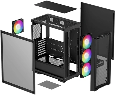 Корпус Deepcool CC560 Mesh V2 черный без БП ATX 4x120mm 5x140mm 2xUSB3.0 audio bott PSU