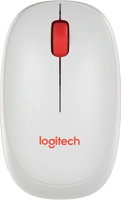 Клавиатура + мышь Logitech MK240 клав:белый/красный мышь:белый/красный USB беспроводная slim Multimedia (920-008160)