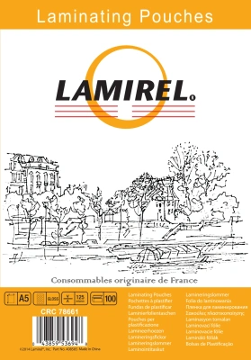 Пленка для ламинирования Fellowes 125мкм A5 (100шт) глянцевая Lamirel LA-7866101 (LA-78661)