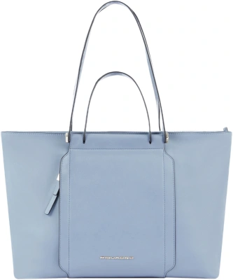 Деловая сумка женская Piquadro Circle BD3336W92/AZ3 с отделением для ноутбука 14" голубая натур.кожа