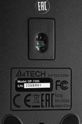Мышь A4Tech OP-720S черный оптическая 1200dpi silent USB 2but