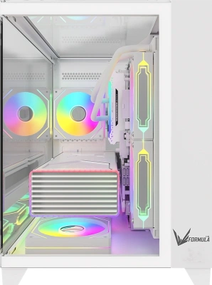 Корпус Formula Crystal Z9ML Floe белый без БП mATX 1xUSB3.0 1xUSB3.1 audio bott PSU