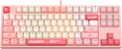 Клавиатура A4Tech S87 Energy механическая розовый USB for gamer LED (S87 USB ENERGY PINK) кабель 1.8м