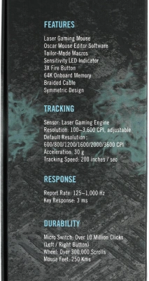 Мышь A4Tech XL-750BH рисунок лазерная 3600dpi USB 6but