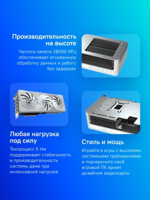 Видеокарта Gigabyte PCI-E 5.0 GV-N507TAERO OC-16GD 1.0 NVIDIA GeForce RTX 5070TI 16Gb 256bit GDDR7 2588/28000 HDMIx1 DPx3 HDCP Ret