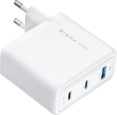 Сетевое зар./устр. Digma Pro DPW10C 100W 5A (PD+QC) 2хUSB-C/USB-A универсальное белый (DPW1С0G012WH)
