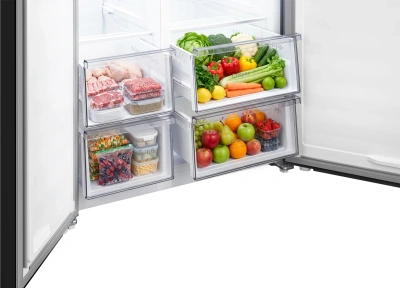 Холодильник Weissgauff WSBS 550 Built-in NoFrost Inverter 2-хкамерн. черный инвертер