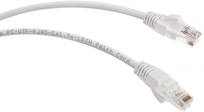 Патч-корд Cabeus PC-UTP-RJ45-CAT.5E-3M-WH-LSZH U/UTP RJ-45 вил.-вилка RJ-45 кат.5E 3м белый LSZH