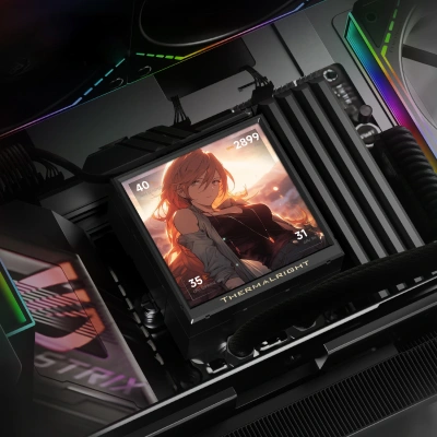 Система водяного охлаждения Thermalright Peerless Vision 360 ARGB Soc-AM5/AM4/1200/1700/1851 черный 4-pin 28.2dB Al LCD Ret (P-VISION-360-BL-ARGB)