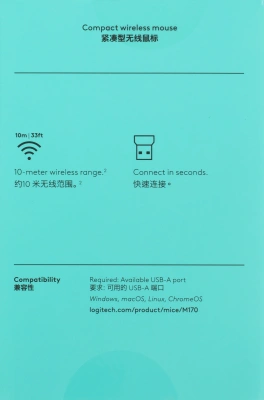 Мышь Logitech M170 серый/черный оптическая 1000dpi беспров. USB 2but (910-004646)