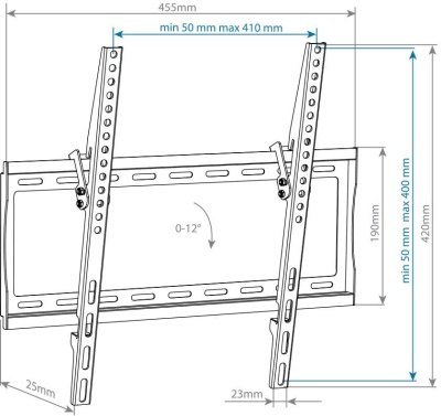 Кронштейн для телевизора Arm Media STEEL-4 new черный 22"-65" макс.40кг настенный