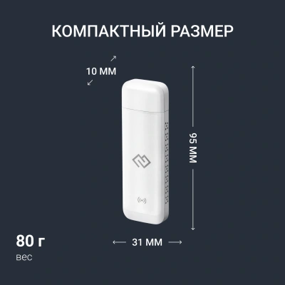 Модем 3G/4G Digma DWR-D300LTE USB Wi-Fi Firewall +Router внешний белый
