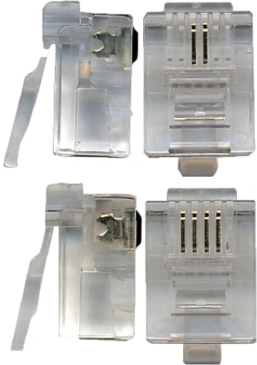 Коннектор Lanmaster (TWT-PL12-6P2C/100) UTP кат.3 RJ12 прозрачный (упак.:100шт)