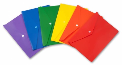 Конверт на кнопке Бюрократ -PK803ANYEL A4 непрозрачный пластик 0.18мм желтый