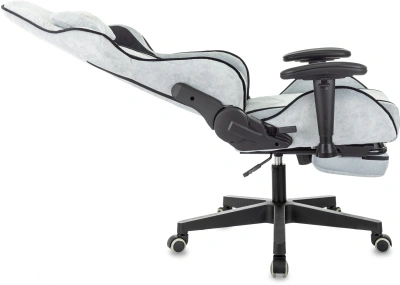 Кресло игровое Zombie Drift/F серо-голубой/черный крестов. пластик подст.для ног