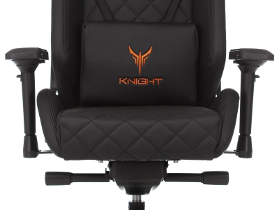 Кресло игровое Knight TITAN черный ромбик экокожа с подголов. крестов. металл