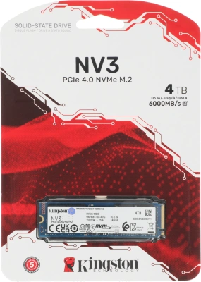 Накопитель SSD Kingston PCIe 4.0 x4 4TB SNV3S/4000G NV3 M.2 2280