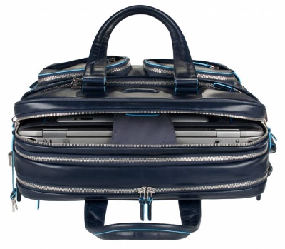 Деловая сумка Piquadro Blue Square CA2765B2/BLU2 с отделением для ноутбука 15" синяя натур.кожа