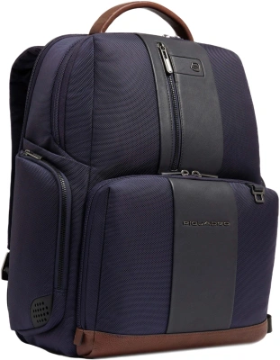 Рюкзак мужской Piquadro Brief2 CA4439BR2BM/BLUCU темно-синий/коричневый нейлон/натур.кожа