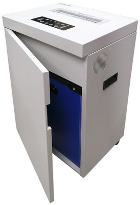Шредер Office Kit S500 белый (секр.P-4) фрагменты 28лист. 50лтр. скрепки скобы пл.карты CD