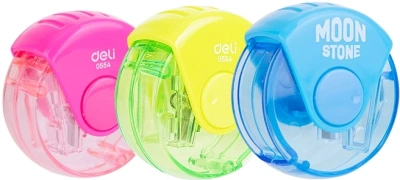 Точилка для карандашей ручная Deli E0554 1 отверстие пластик ассорти европодвес