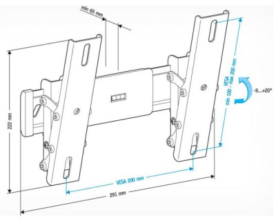 Кронштейн для телевизора Holder LCD-T2611 черный 19"-50" макс.30кг настенный наклон