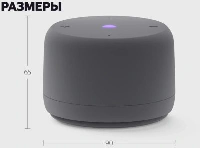 Умная колонка Yandex Станция Лайт 2 без часов Алиса графитовый 6W 1.0 BT/Wi-Fi 10м (YNDX-00028GRY)