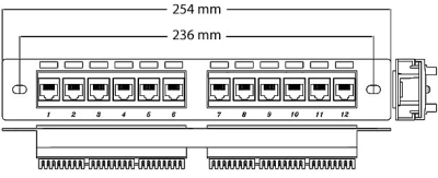 Патч-панель Cabeus PL-12-CAT.5E 10"-DUAL 10" 1U 12xRJ45 кат.5E UTP