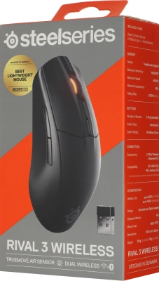 Мышь Steelseries Rival WL Gen 2 черный оптическая 18000dpi беспров. BT/Radio USB 5but (62523)