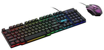Клавиатура + мышь Оклик 400GMK клав:черный мышь:черный USB LED (1546779)