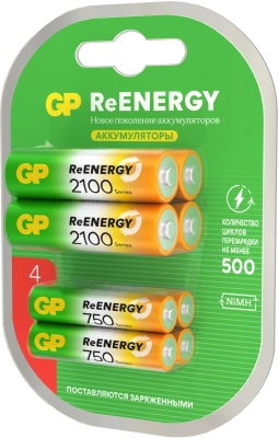 Аккумулятор GP 210AAHC АА+75AAAHC AAA NiMH 2000mAh (8шт)