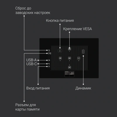 Фоторамка Digma 10.1" PF-1085 1280x800 черный пластик 16Gb Видео WiFi