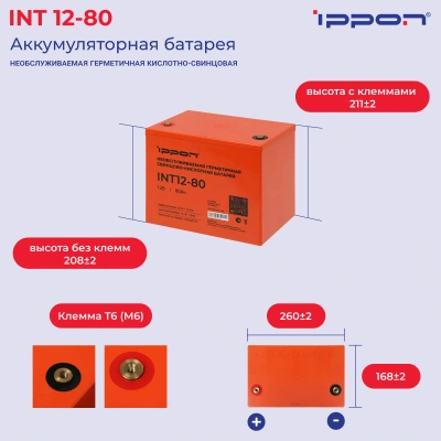 Батарея для ИБП Ippon INT12-080 12В 80Ач