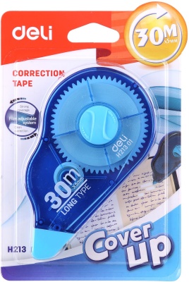 Лента коррект. Deli EH21301 30мх5мм ассорти корпус белый блистер