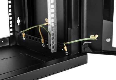 Шкаф коммутационный ЦМО (ШРН-9.350-9005) настенный 9U 600x350мм пер.дв.стекл 200кг черный 300мм 12кг 180град. 479мм IP20 металл